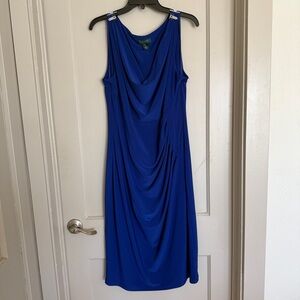 Lauren Ralph Lauren art deco side-pleat dress size 14W